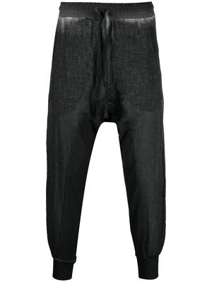 Thom Krom distressed-finish tapered trousers - Black