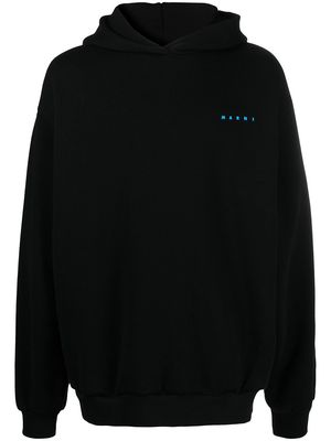 Marni logo-print hoodie - Black