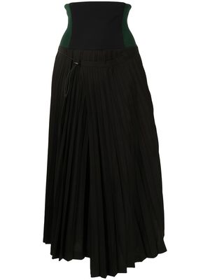 Toga Pulla high-waisted pleated skirt - Black