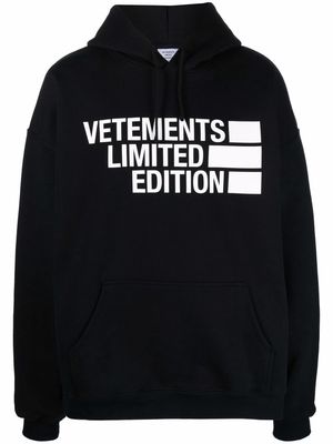 VETEMENTS Limited Edition logo-printed hoodie - Black