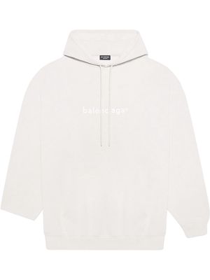 Balenciaga logo-print oversized hoodie - Grey
