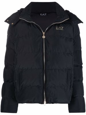 Ea7 Emporio Armani logo-print puffer jacket - Black