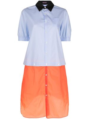 Sueundercover panelled shirt dress - Blue
