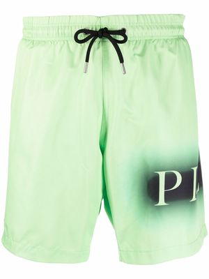 Philipp Plein logo-print swimming shorts - Green