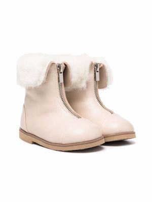 Age of Innocence shearling-lined leather ankle boots - Neutrals
