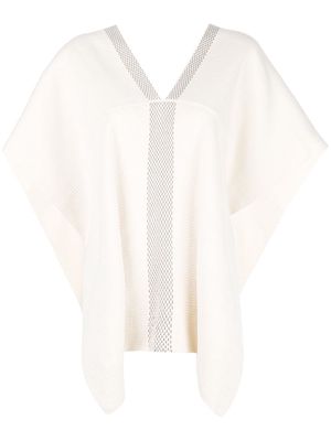 VOZ short-sleeve flared sweater - Ivory/Truffle