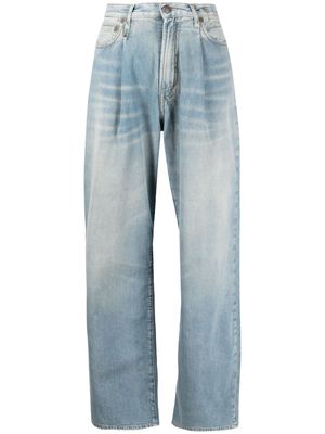 R13 Damon pleated wide-leg trousers - Blue