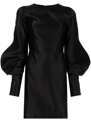 TOM FORD puff-sleeve duchess-silk minidress - Black