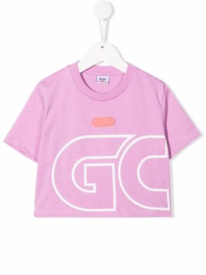 Gcds Kids logo-print cotton T-Shirt - Purple