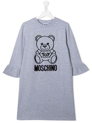 Moschino Kids textured design long-sleeve dress - Grey
