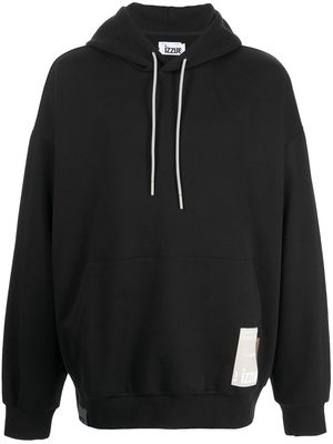 izzue graphic-print pullover hoodie - Black