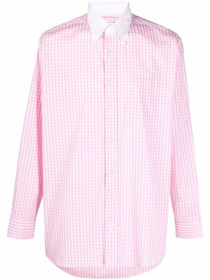 Mackintosh ROMA button-down gingham-check shirt - Pink