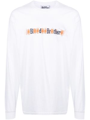 Blood Brother Blackburn logo-print long-sleeve T-shirt - White