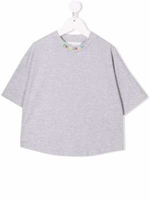 Palm Angels Kids logo-print cotton T-shirt - Grey