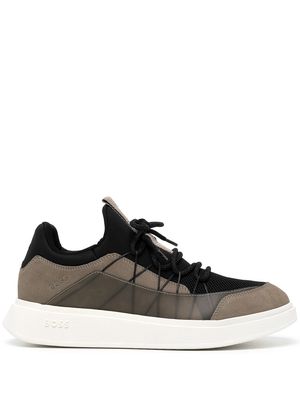 BOSS panelled lace-up sneakers - Black