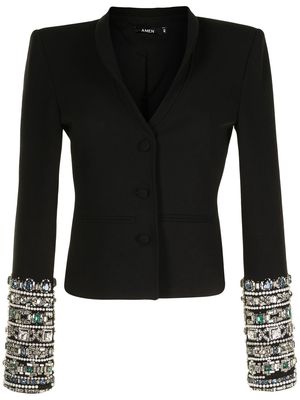 Amen crystal-embellished blazer - Black