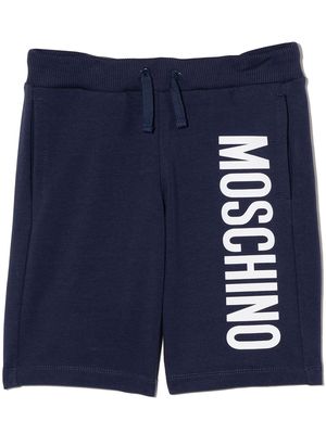 Moschino Kids logo-print shorts - Blue