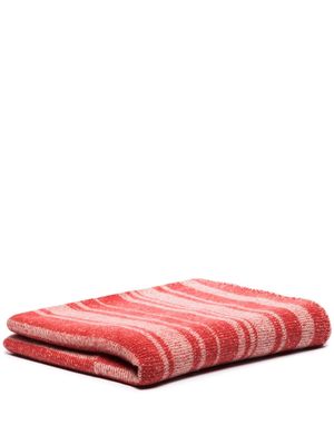 The Elder Statesman stripe-pattern cashmere blanket - Red