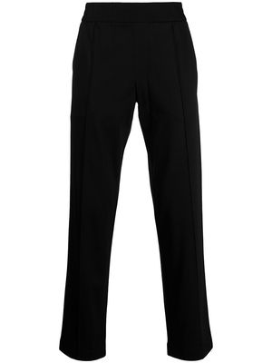 Emporio Armani pressed-crease elasticated-waist trousers - Black