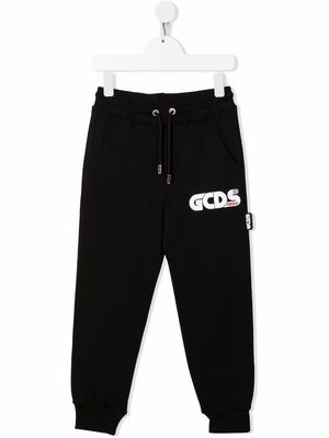 Gcds Kids logo-print cotton track pants - Black