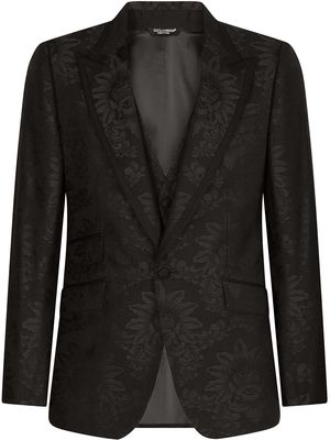 Dolce & Gabbana patterned-jacquard single-breasted suit - Black