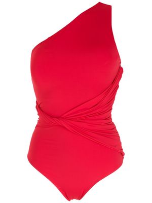 Brigitte draped-detail swimsuit - Red