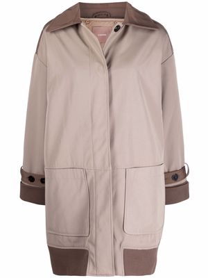 12 STOREEZ quilted two-tone coat - Neutrals