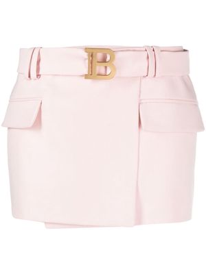 Balmain B logo miniskirt - Pink
