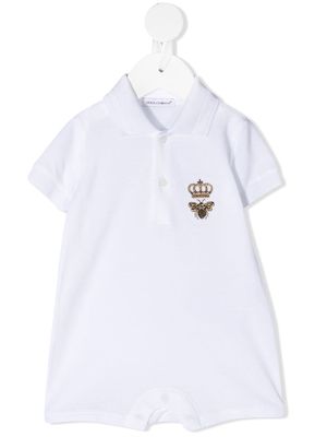 Dolce & Gabbana Kids bee crown embroidered body - White