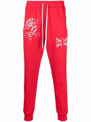 John Richmond logo jersey track pants - Red