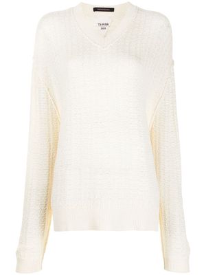 Y's patterned-knit silk jumper - Neutrals