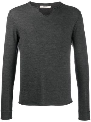 Zadig&Voltaire Monastir Henley-neck sweater - Grey