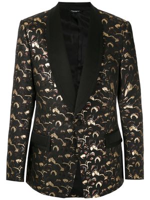 Dolce & Gabbana jacquard-effect single-breasted blazer - Black