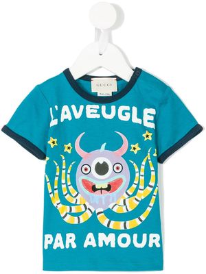 Gucci Kids octopus print T-shirt - Blue