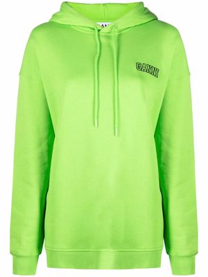 GANNI Software Isoli logo-embroidered oversize hoodie - Green