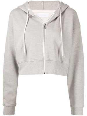John Elliott Boca cropped zip-front hoodie - Grey