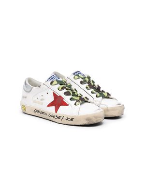 Golden Goose Kids low-top camouflage lace sneakers - White