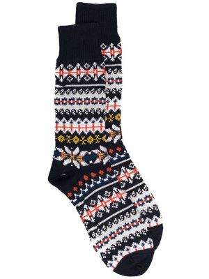 Mackintosh fair isle knit socks - Blue