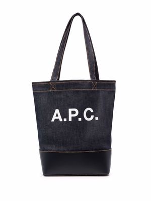 A.P.C. denim logo tote bag - Blue