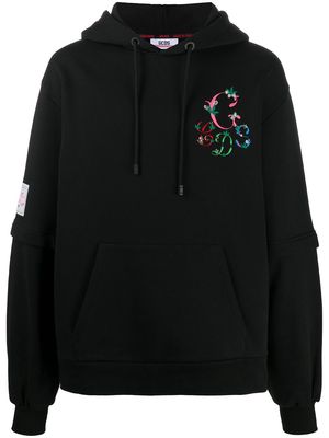 Gcds embroidered logo hoodie - Black