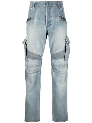 Balmain cargo pocket tapered jeans - Blue