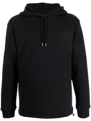 agnès b. embroidered-logo hoodie - Black