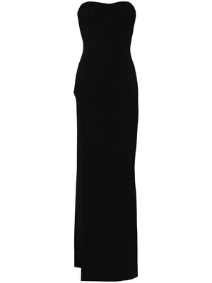 Mônot high-slit strapless tube gown - Black