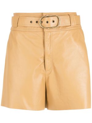 Nk Olga leather shorts - Brown