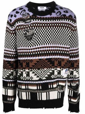 MSGM intarsia-knit jumper - Black