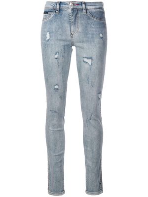 Philipp Plein distressed skinny jeans - Blue