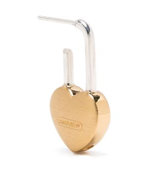 AMBUSH heart padlock earring - Silver