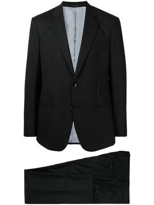 Giorgio Armani fine-stripe wool suit - Black