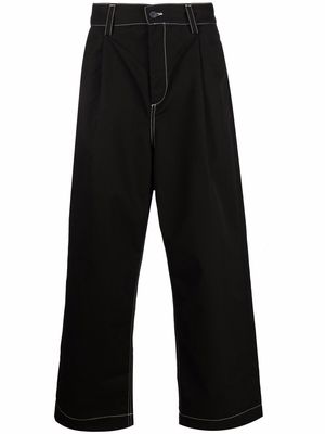 Sunnei wide-leg cotton trousers - Black