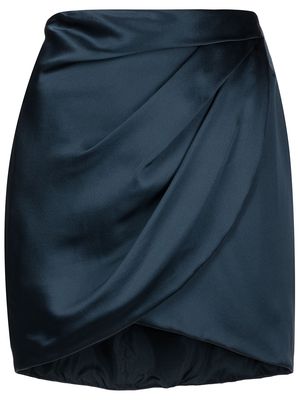Michelle Mason draped silk mini skirt - Blue
